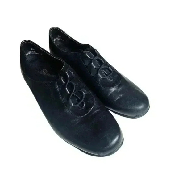 Munro American Walking Shoes Black Oxford Lace Up Leather Loafers Sz 8.5 - Picture 1 of 6